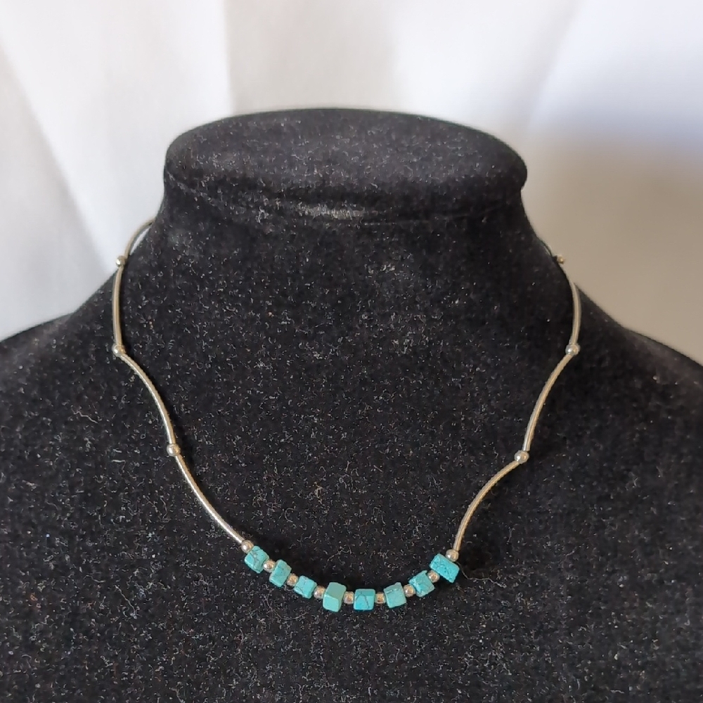 Cuded Turquoise Choker Necklace